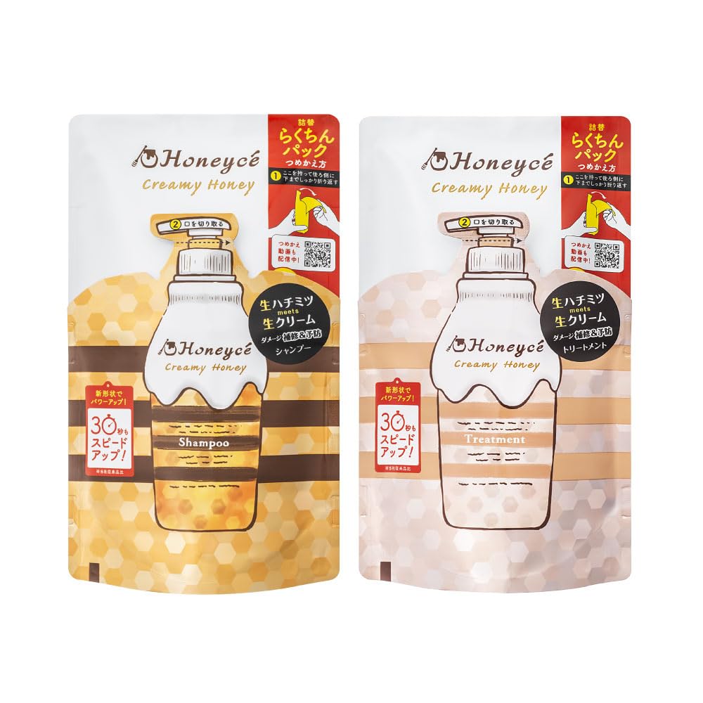 

Honeyche Creamy Honey Shampoo Treatment Refill Set (набор сменных блоков) по 1 шт. Шампунь для ухода за волосами Made in Japan Damage Repair Salon [набор сменных блоков] и [Honey Non-Silicon]