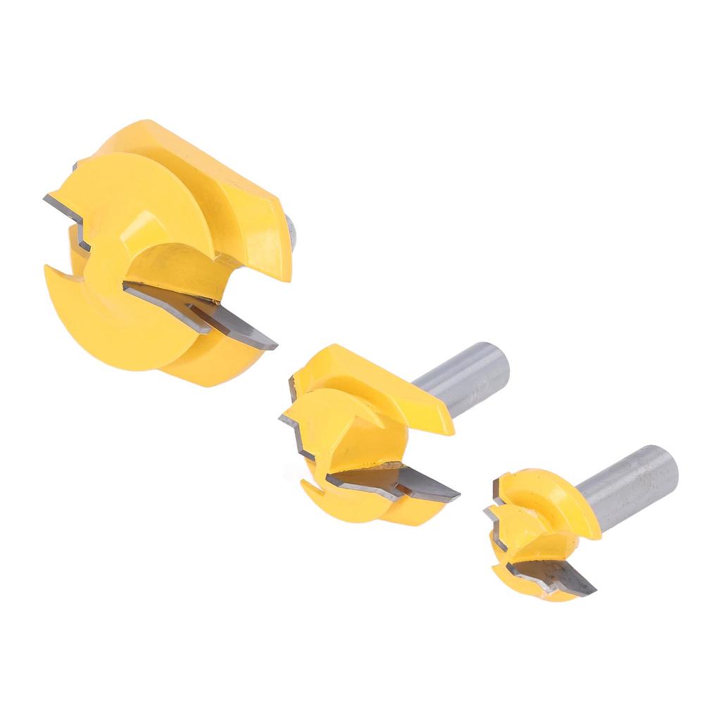 3 Stück 12in Schaft Fräser 45 Grad Leimfugen-Nutfräser Holzbearbeitung Fräswerkzeugsatz