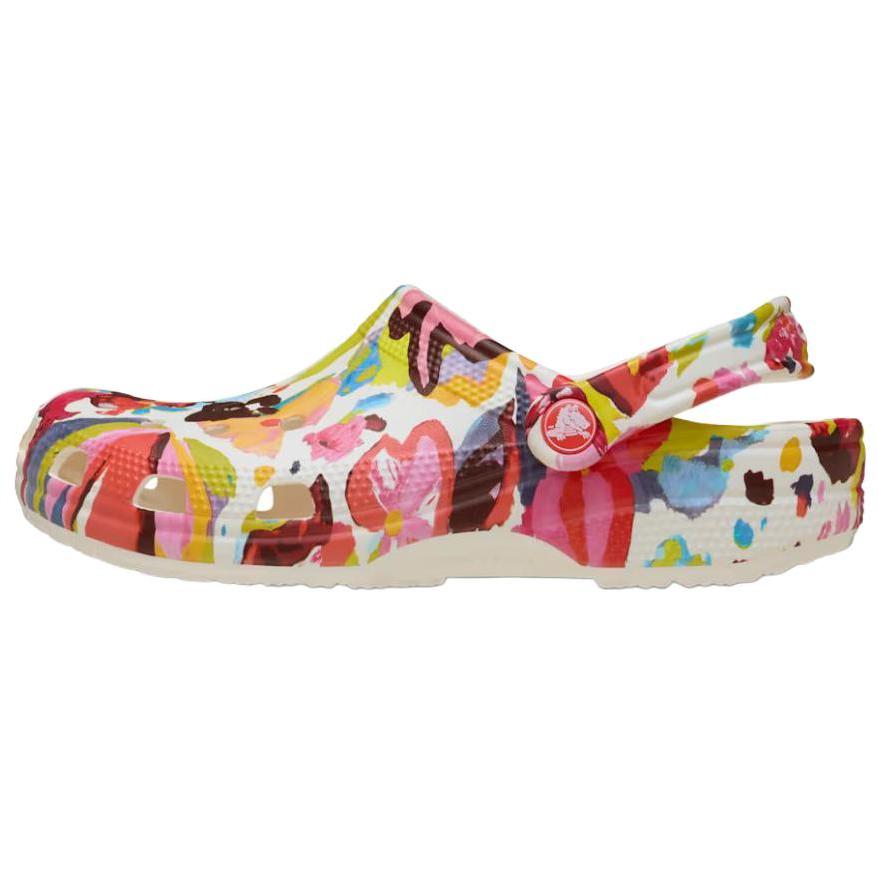 Crocs Classic Painted Floral Clog Comfortable and Stylish Vintage Hole Shoes Women's Multicolour