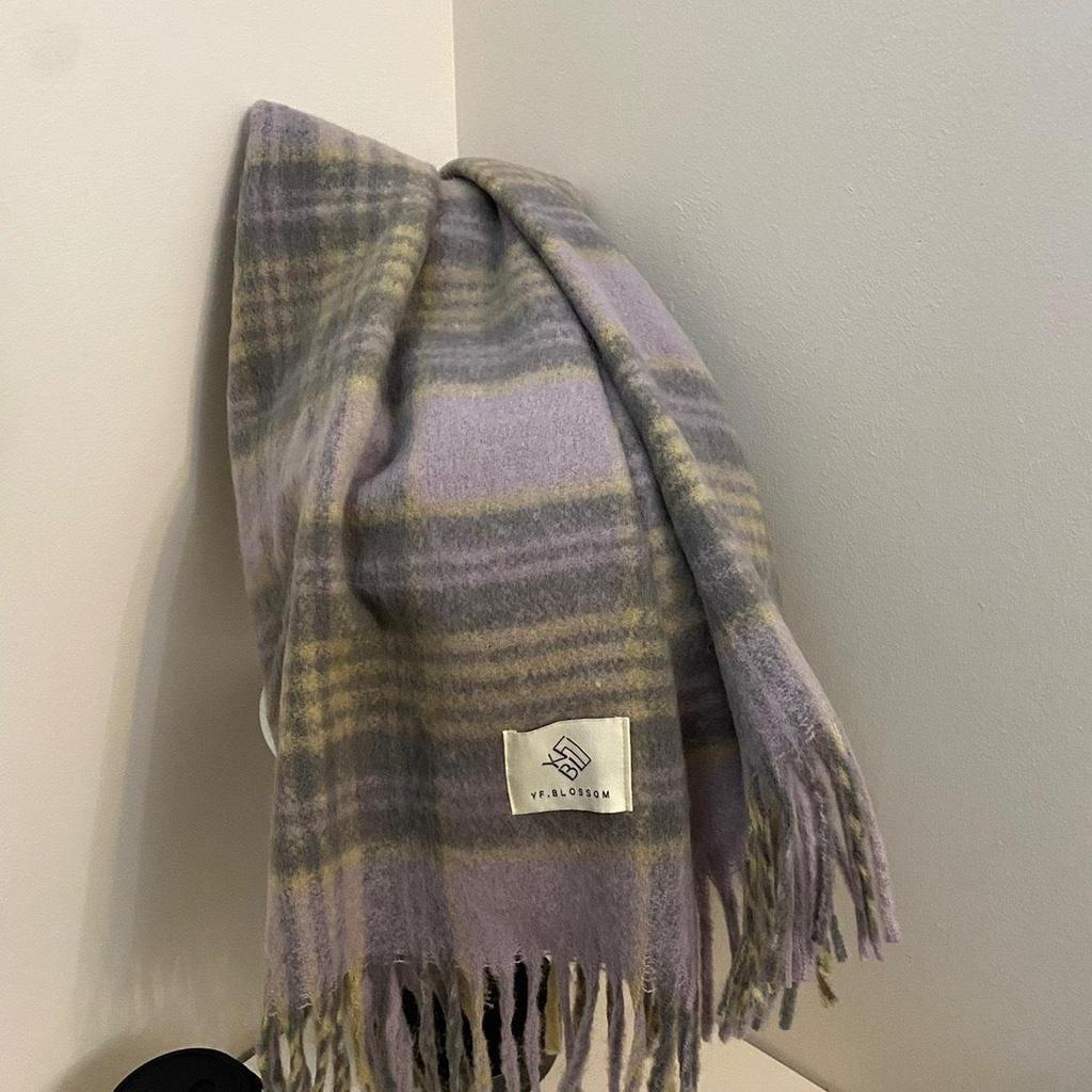 Korean Style Plaid Thickened Winter Shawl Scarf for Women