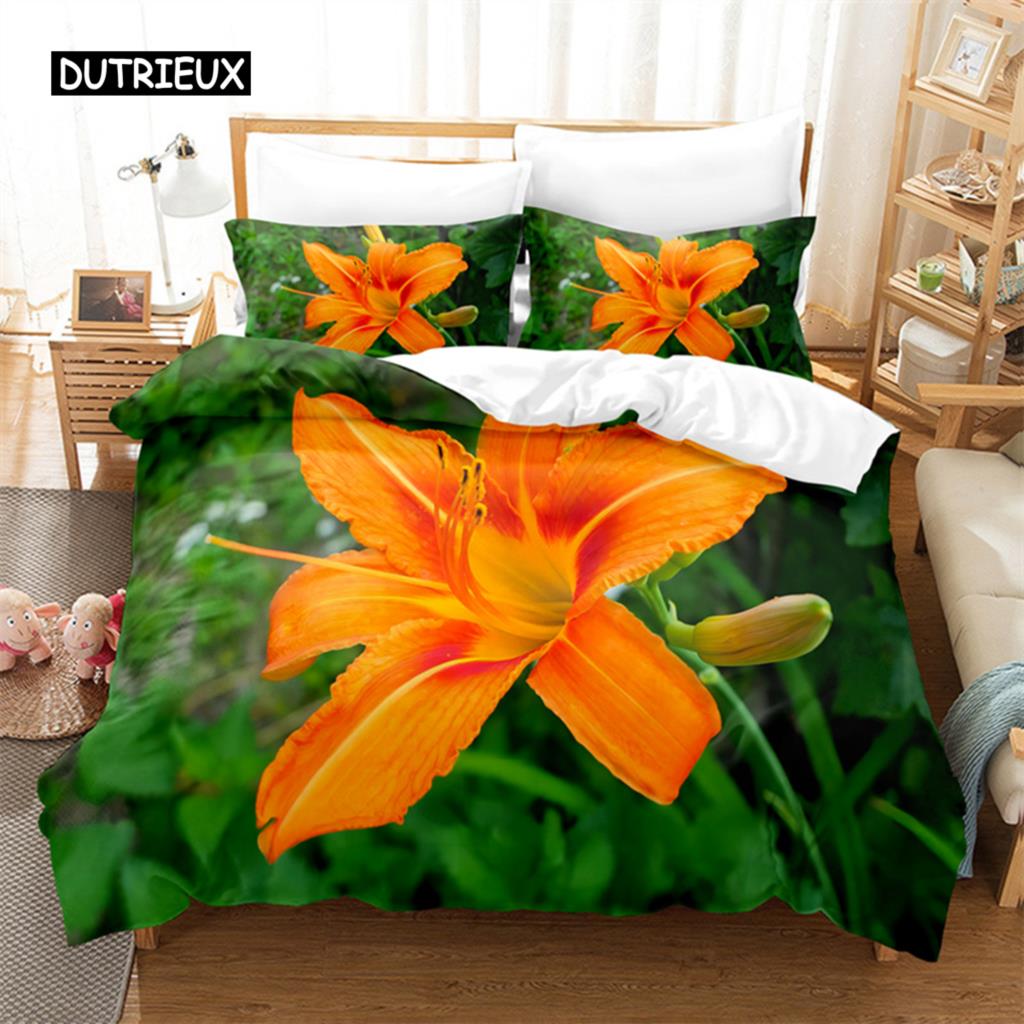 Yellow Flowers  Queen Bedding Sets Duvet Cover Set Bedding Digital Printing Bed Linen King Size Duvet Cover Set Bedding Set