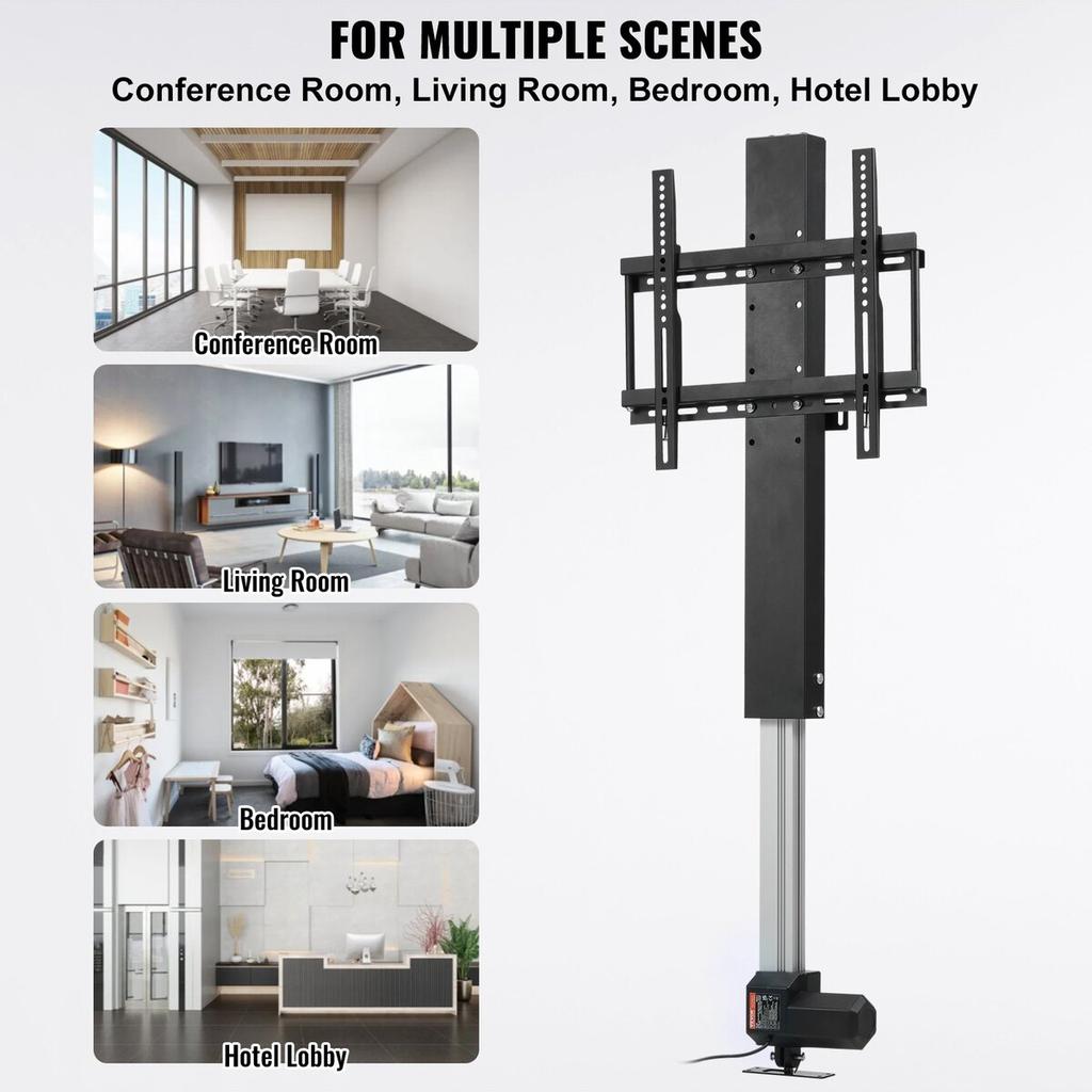 Motorized TV Lift Stroke Length 28 Inches Motorized TV Mount Fit for 26-57 Inch TV Lift with Remote Control Height Adjustable 28 Inch Load Capacity