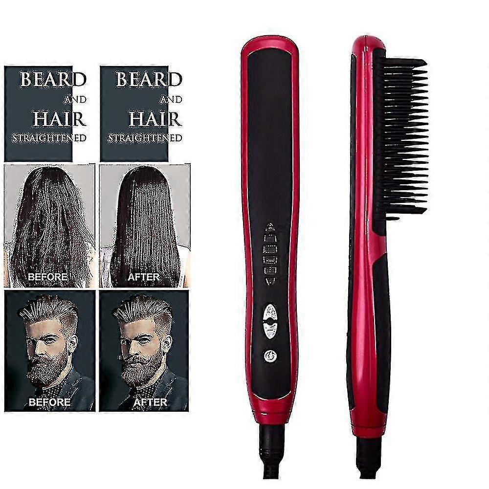 Hair Tools Quick Heating Beard Straightening Mini Men's Hair Brush Electric Comb