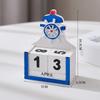Ozean-Stil Schreibtischkalender Cartoon Holz Büro Stehblock Tisch Monat Datum Anzeige Zubehör für Heimdekoration Geschenke