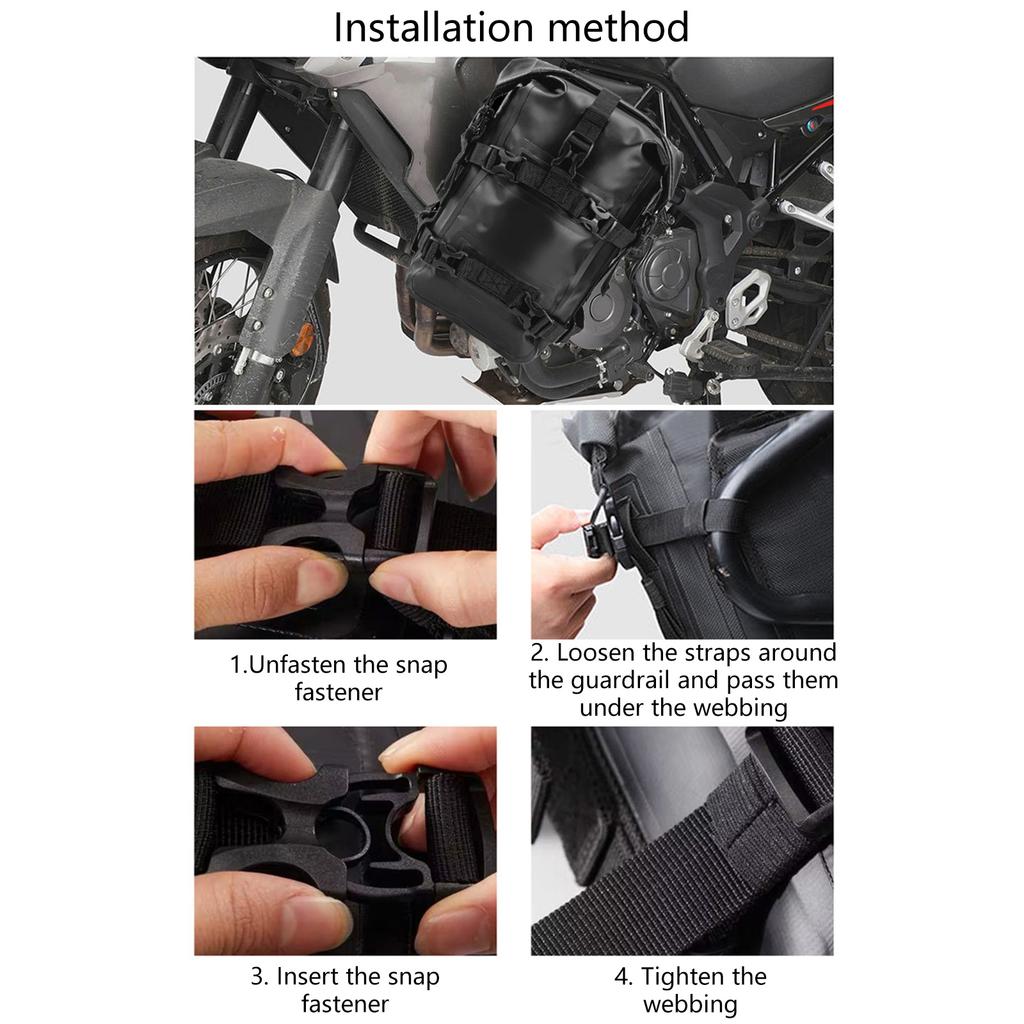 High Capacity 8L Motorcycle Bumper Mountable Dry Bag Offering Abrasion Resistant Material for Tool Storage Needs