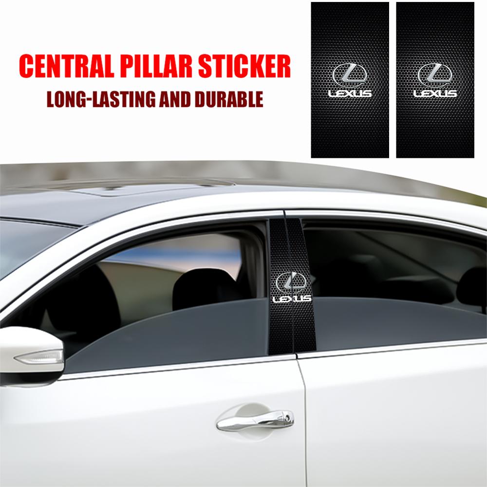 2pcs PVC Car Door Center Pillar Column Film Sticker Decor Auto Exterior Accessories For Lexus CT200h ES250 ES300h NX300h RX350