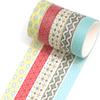 YUBBAEX Geometric Pattern Masking Tape Set Retro Simple Washi Paper Tape Perfect for Journal Wrapping Floral 5-Roll - Design, Design, - Art/DIY