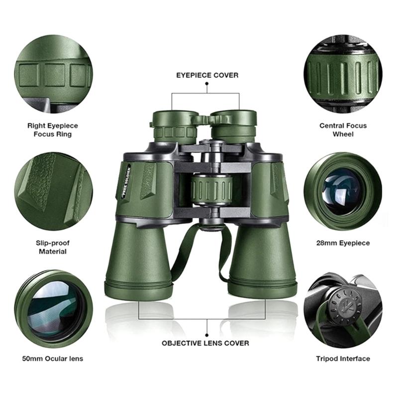 High Power Binoculars for Adults 20x52 Large View Binoculars Professional Binoculars for Bird Watching Sports