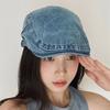 [Cowboy Is Cool] Denning Style Retro Denim Forward Hat Adjustable Big Head Circumference Fashionable Versatile Duckbill Hat Tide