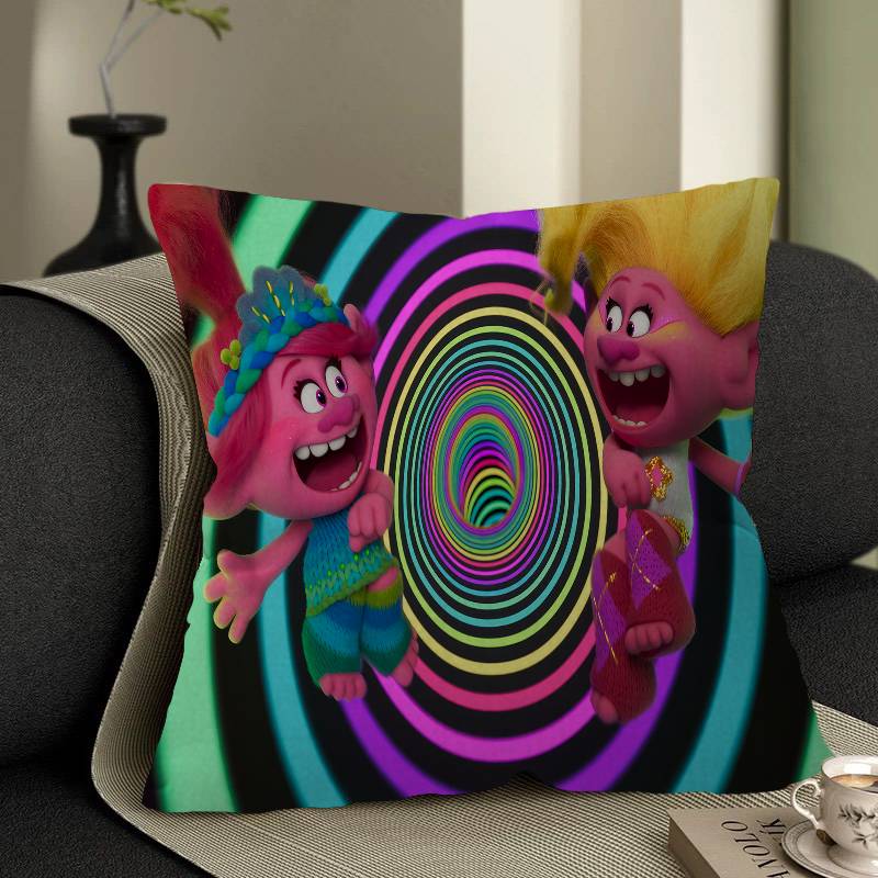 Cartoon T-Trolls Band Together 45*45cm Cushion Cover Pillow Cover Decor Pillowcase Home Pillowcase for Couch Pillow