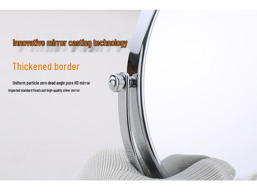 Dual-Sided Retractable Wall-Mounted Makeup Mirror - Self-Adhesive, No Drilling Required