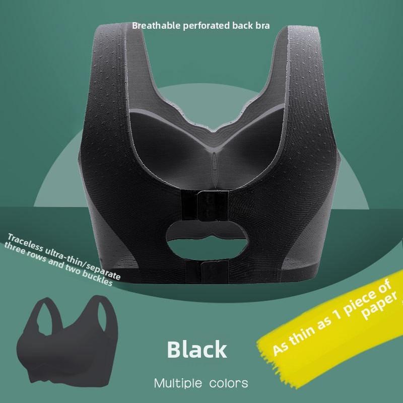 Large Size Women Summer Ultra Thin Large Breasts Show Small No Trace Beauty Back Breathable Comfortable Gathering Bra