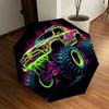 1 Stück Monster Truck Neon Kunstwerk Regenschirm mit Kunststoffgriff, Geeignet für alle Jahreszeiten Zuhause Reisen Outdoor RegenschirmDD628