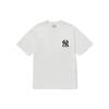 MLB New York Yankees Maglietta a Maniche Corte con Logo Super a Scacchiera Unisex Bianca 3ATSO0324-50WHS