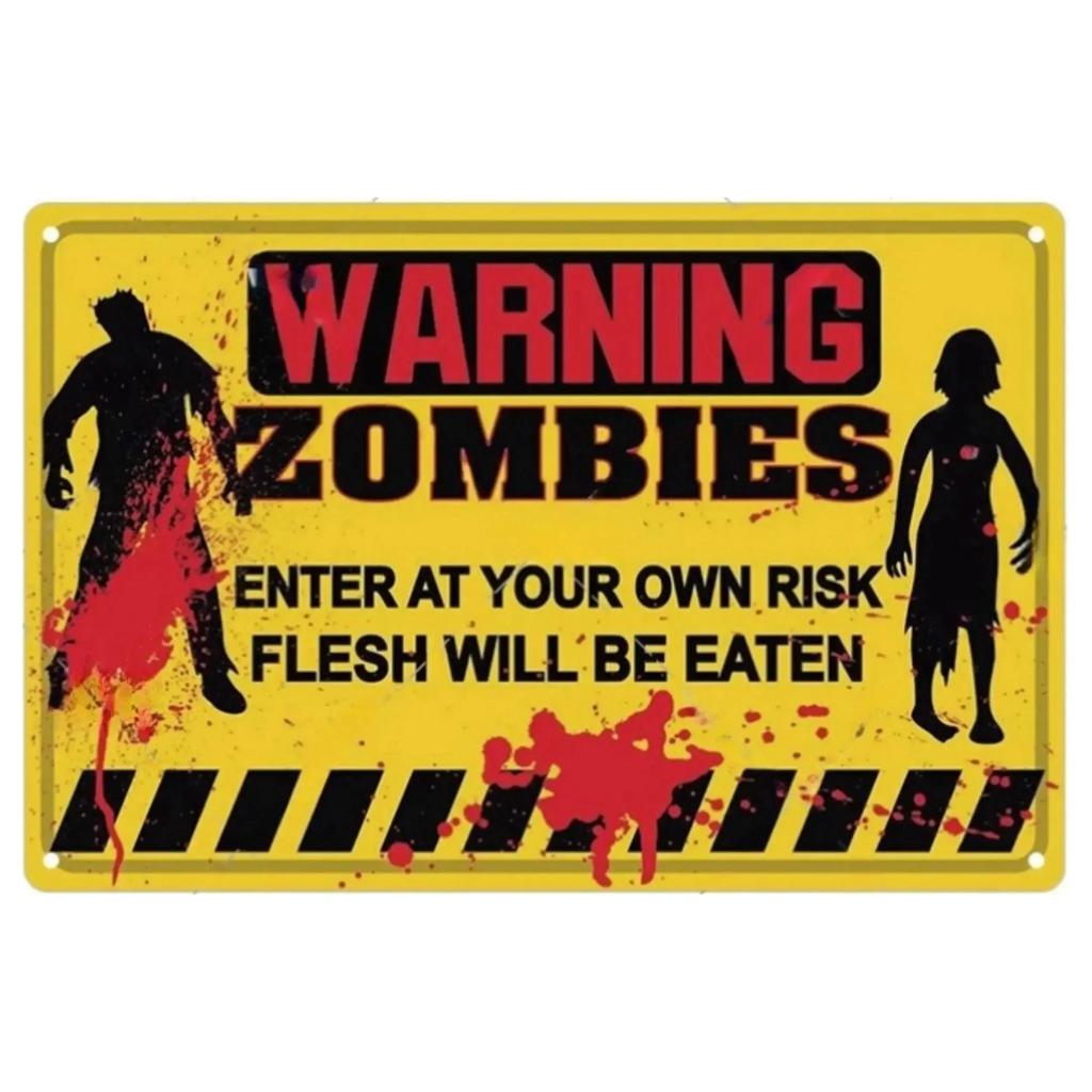 Vintage Caution Notice Zone Sign Metal Plate Warning Children Vedio Retro Plaque For Man Cave Garage Danger Door Wall Decor