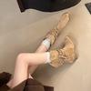 Boots Suede New Tassel Autumn Retro Short Boots Pointed Boots Single Pile Medium Boots Middle Heel 2025 Short Boots Women