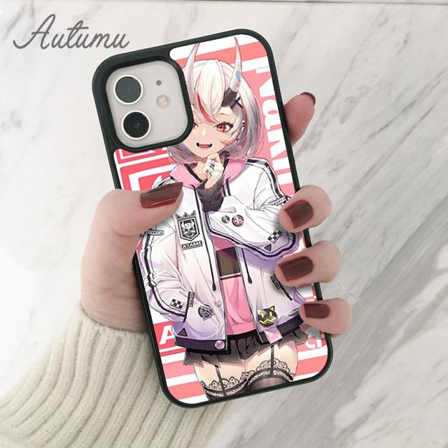 Nakiri Ayame Hololive Girl Phone Case for iPhone 11 12 13 14 Pro Max Mini XR XS SE 2020 6S 7 8 Plus Samsung Galaxy S21 S22 Cover