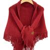 New Niche Design Solid Color Tassel Triangle Scarf for Men and Women Retro Thickened Warm Wool Shawl·
