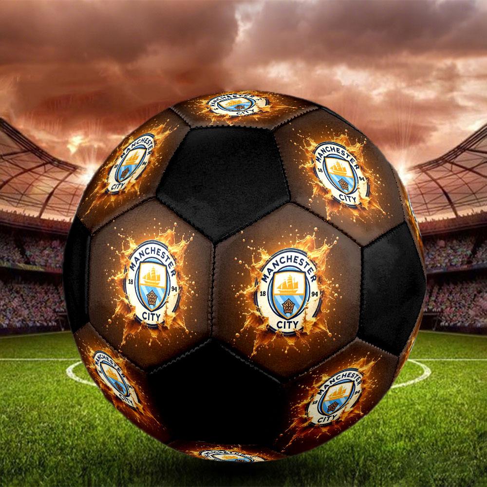 1pc Manchester City F.C Soccer Ball Size 5 Indoor Soccer Ball Fashion Colorful Backyard Game - Great For Sports Fans Gift HE43