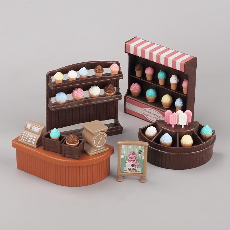 

Miniature Ice Cream Shop Figurine Dollhouse Dessert Toy for Pretend Play