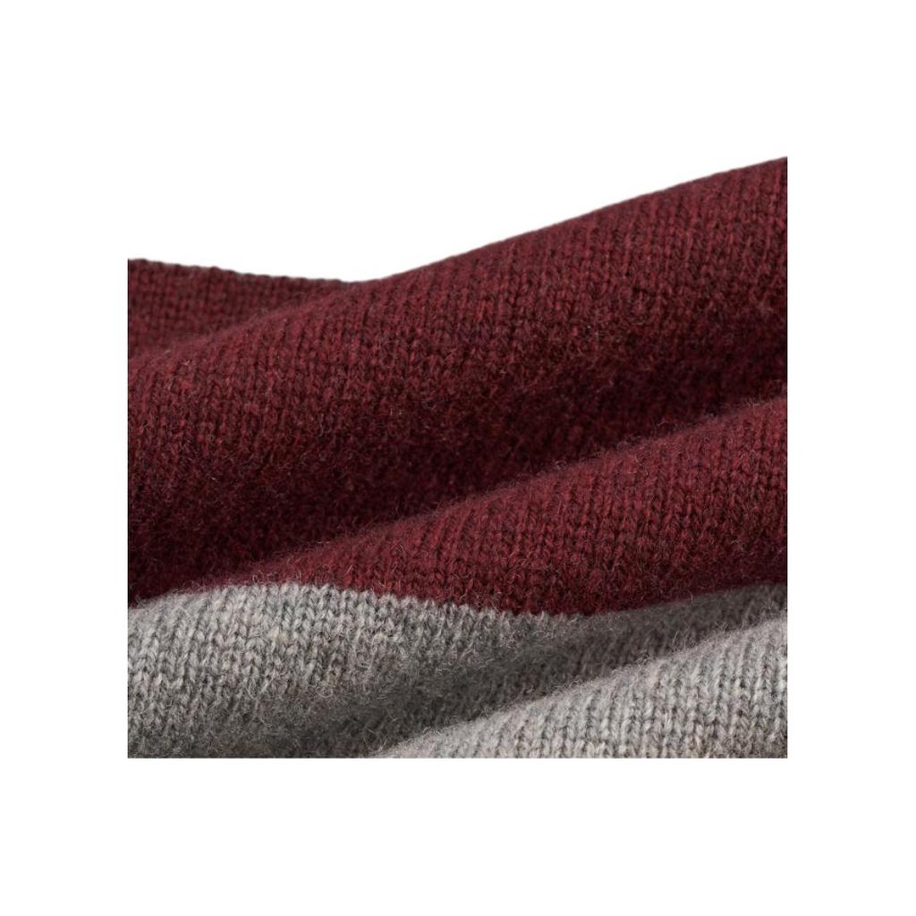 Levis Loose American Style Color Block Fashion Comfortable Long Sleeve Sweater Men Sweater Red Gray A4320-0017