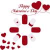 Valentine Press on Nail Square Fake Nail Glossy Design False Nail Full Cover Artificial Acrylic Nail 24pcs 12Sizes