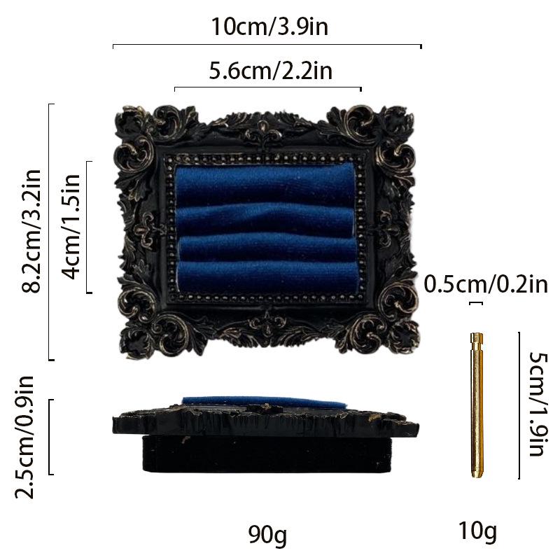 Victorian Style Black & Gold Frame Earrings, Ring, and Jewelry Holder Display