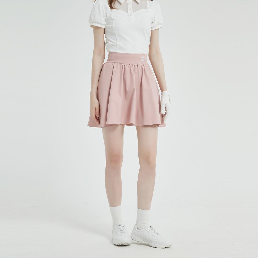 I Parka High-Waisted Flare Skirt (Light Pink)