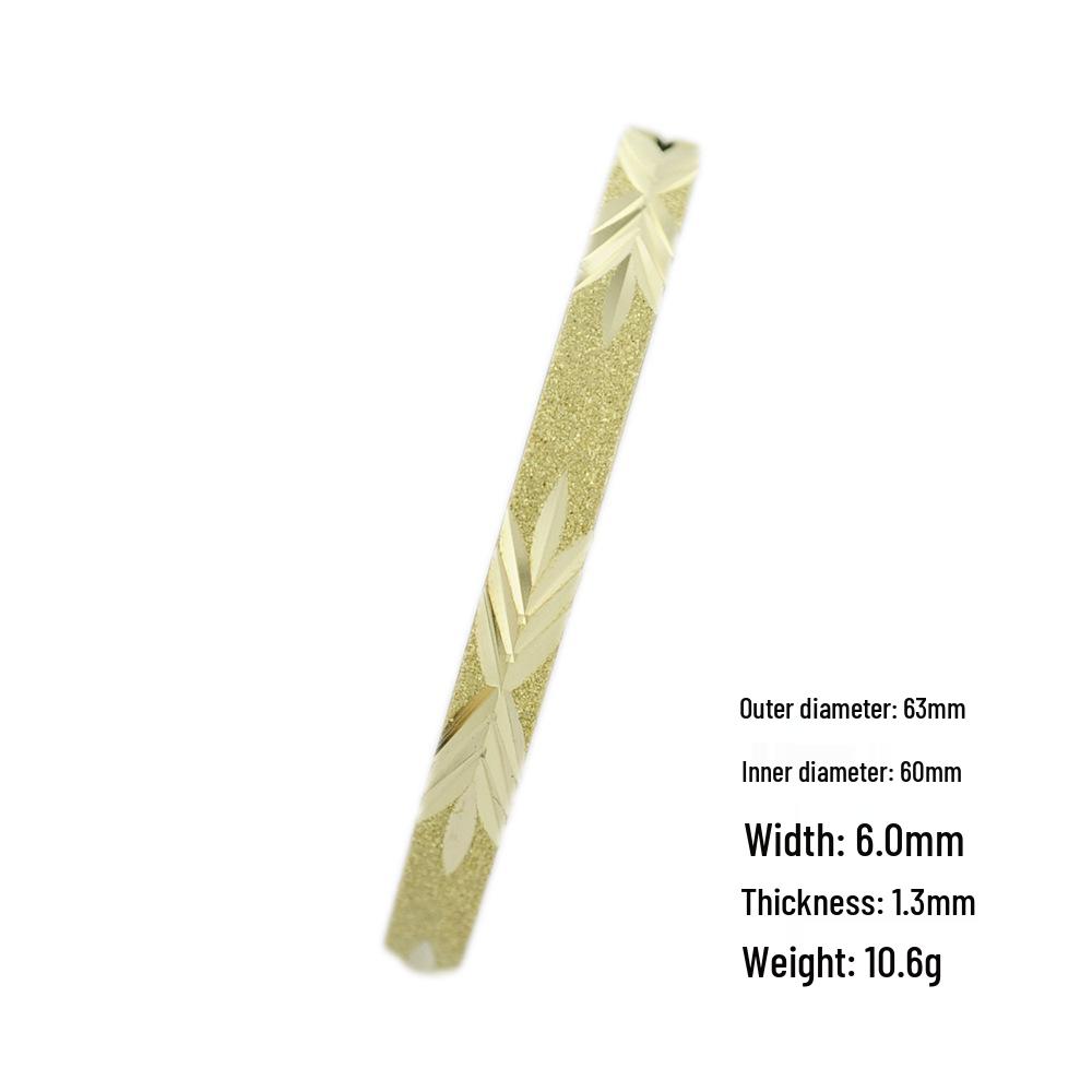 2024 Luxury Frosted Brass-Plated Coil Bracelet with Engraved Plain Ring