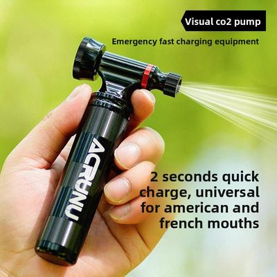 Bicycle CO2 Pump Road Car Visual Pressure Gauge Inflatable Cylinder, Bicycle Meifa Nozzle Charging Pump