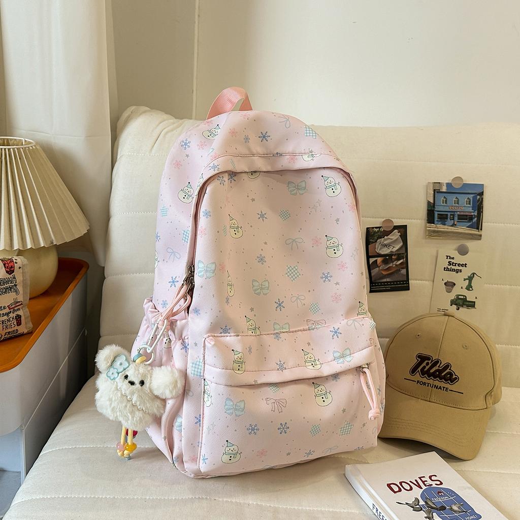 Schoolbag Mori Ins Simple Campus Soft Girl Girl Schoolbag High Value Floral Small Fresh Junior High School Students Backpack