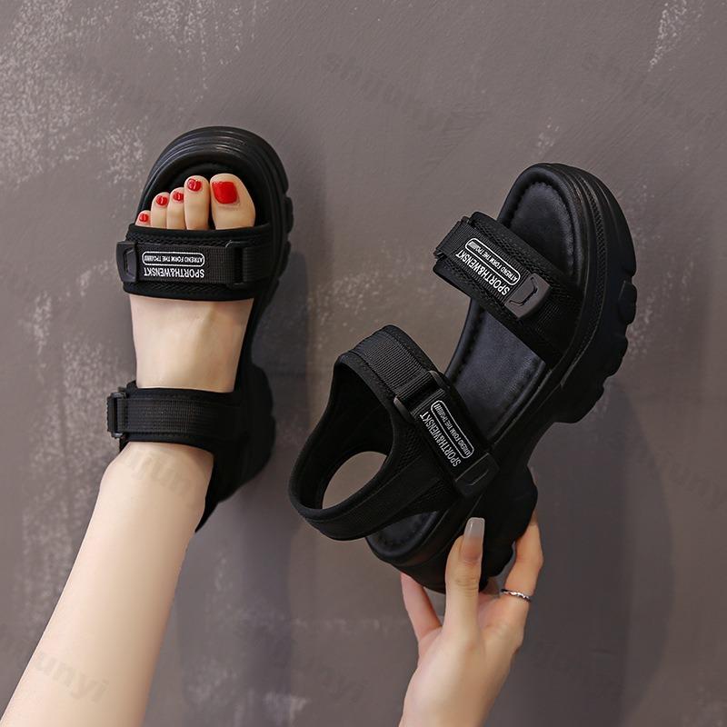 Mode Sommer Damen Sandalen 2025 Neue Atmungsaktive Freizeit Sandalen Mode Bequem Outdoor Strand Schuhe Dicksohlige Sportsandalen