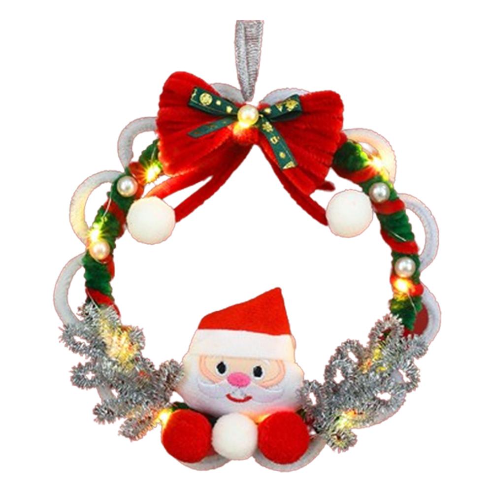 Snowman Twisting Sticks Wreath Material Pack Bell Pipe Cleaners Wreath with Light Chenille Stems Garland with Bow for Home Decor