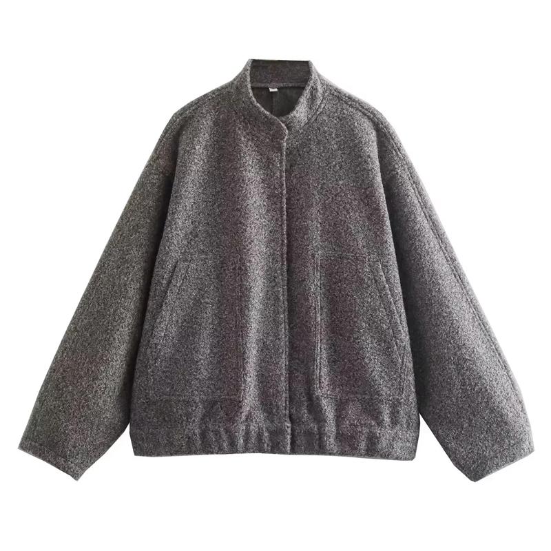 Woman Tweed Jacket Coat Fluffy Plush Jackets for Women Bomber Jacket Coat Autumn Winter Black White Demi-season Jacket