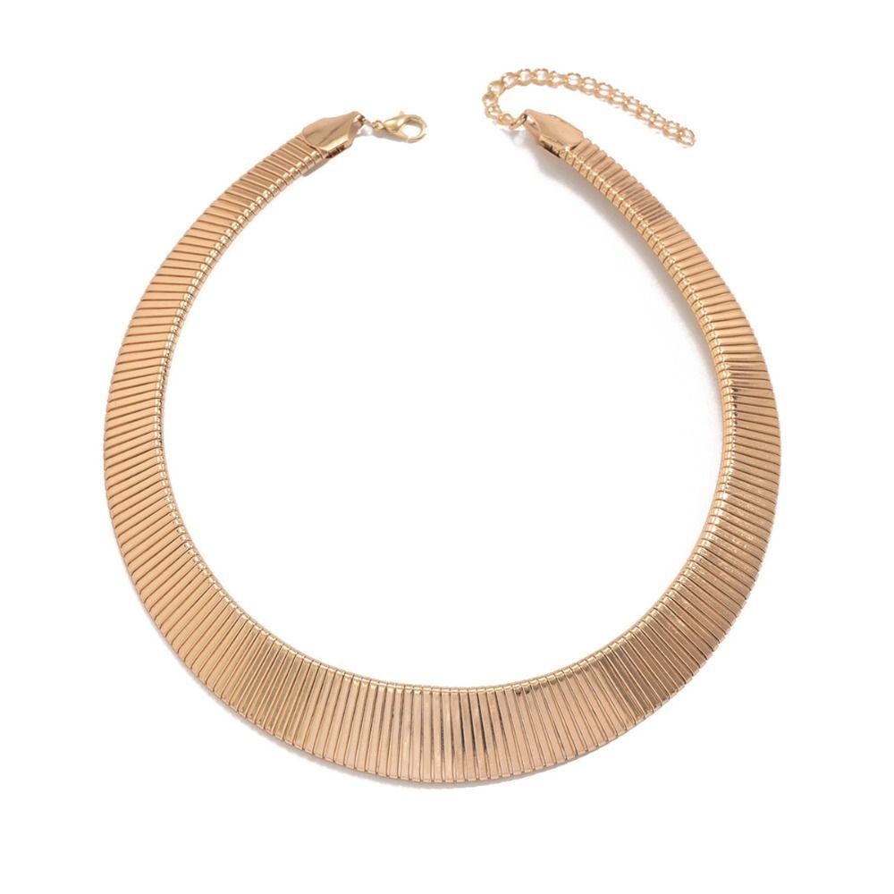 Metallkette Chunky Choker Halskette Vintage Silberfarbe Schlangenknochen Kette Halskette Retro Hals Schmuck