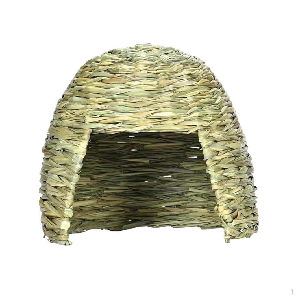 Baby Rabbit Hideaway Hut Bunny Grass Tunnel Hand Woven Nest Toy for
