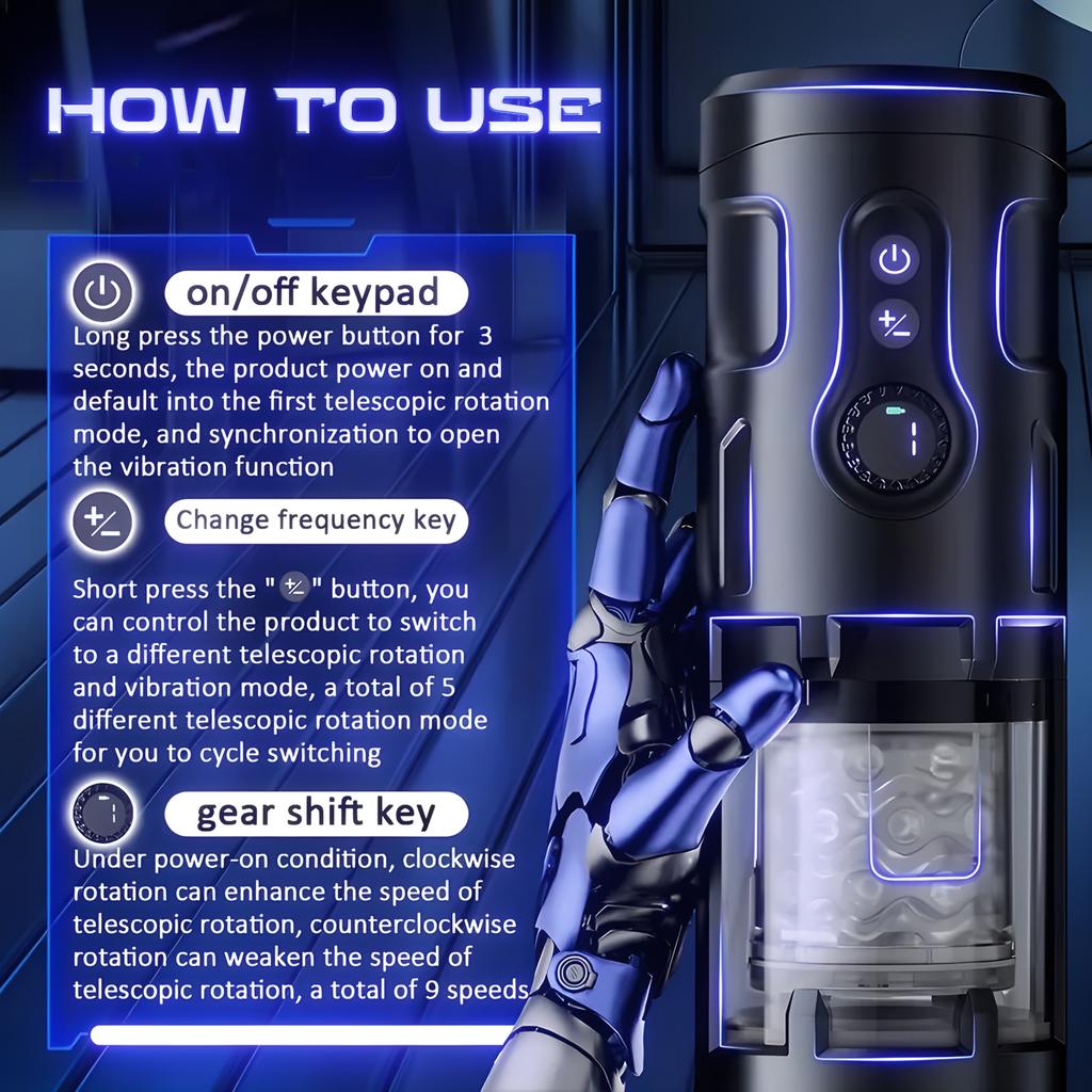 Automatic Telescopic Male Masturbator 9 Thrusting Rotating Modes Pocket Pussy Blowjob Sex Machine Penis Pump Piston Mastubator