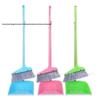 Simple Broom and Dustpan Set with Soft Bristle and Singly Spray-Painted Iron Rod for Household Use