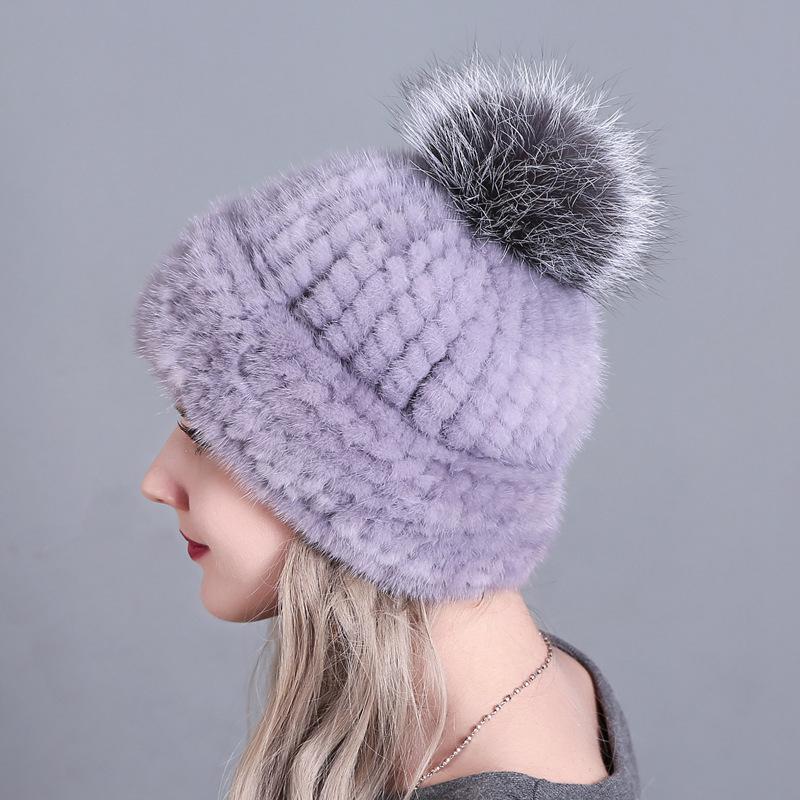 New Edition Thicker Fur Hat for Women in Winter with Mink Fur