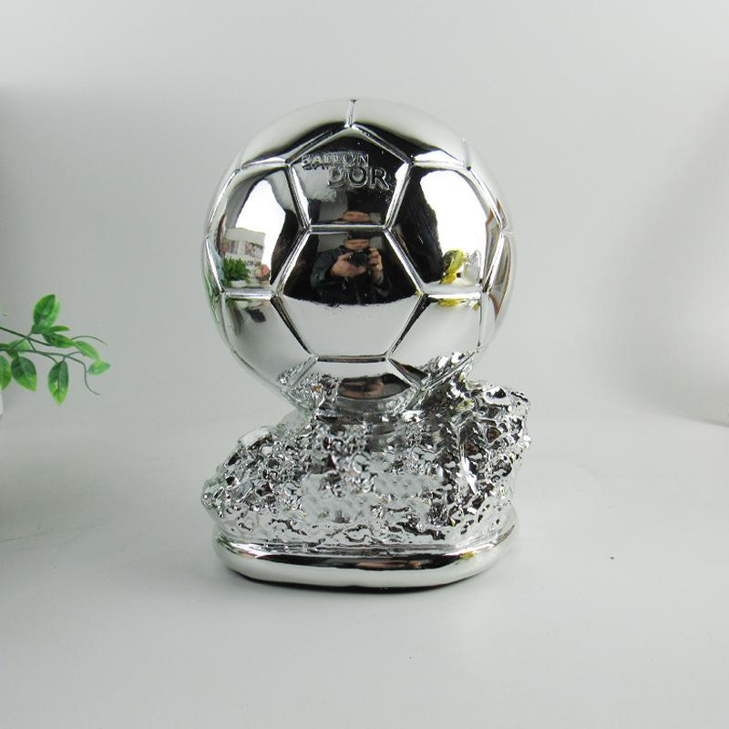 Ballon d'Or Trophy Ornament: Resin Football Craft, 2022 World Cup Souvenir, In Stock
