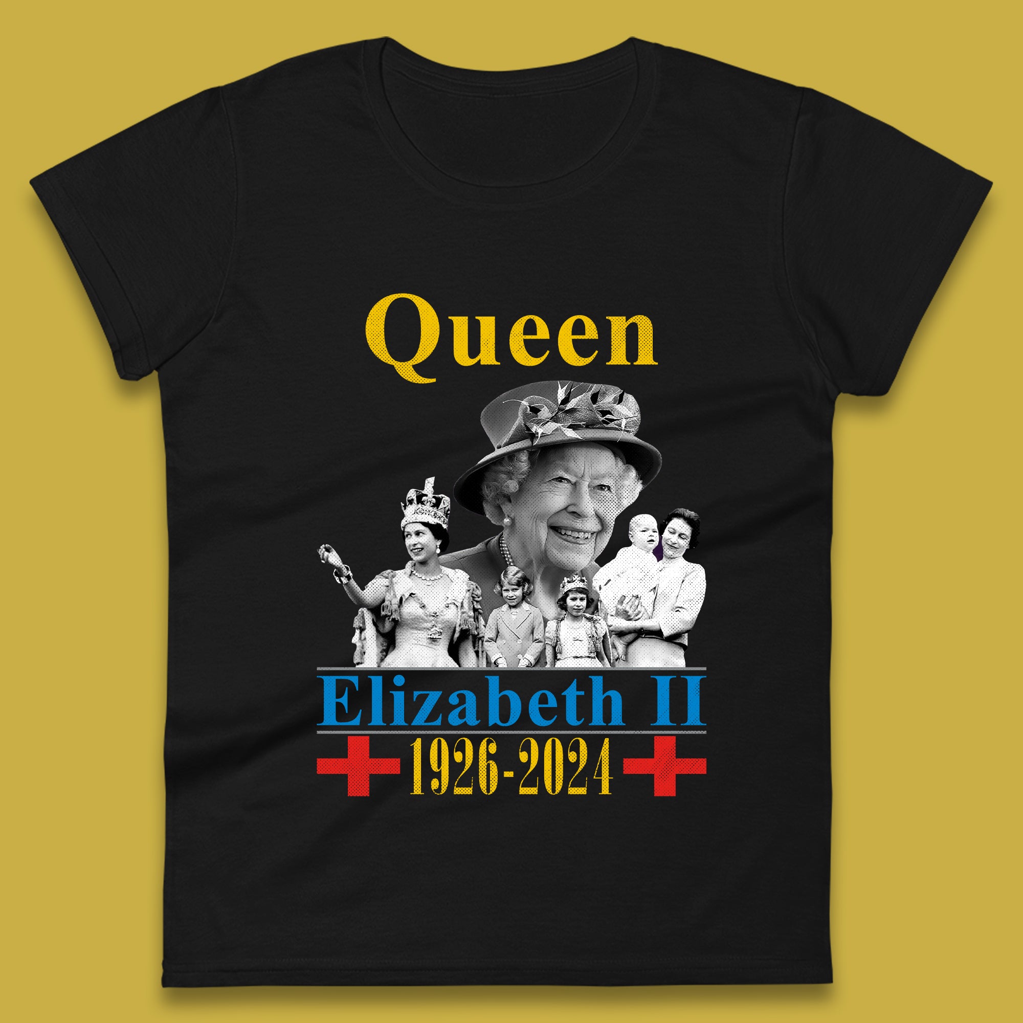 Queen Elizabeth II Womens T-Shirt Mens Tops Tees Unisex 2XL