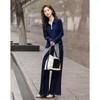 Elegant Lapel Long Sleeve T-Shirt with Contrast Buttons