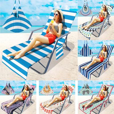 Individuell bedruckte Liegestuhl-Handtuchhülle, Saugfähige Mikrofaser-Strandstuhl-Abdeckung mit Tragetasche, Sonnenliegen-Handtuch