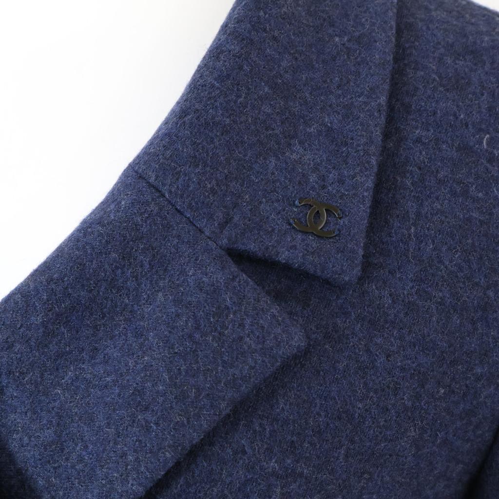 CHANEL [Domestically Authorized] 98A P11948V06806 CC Logos Wool Bolero Docking Long dress 40 blueUsed