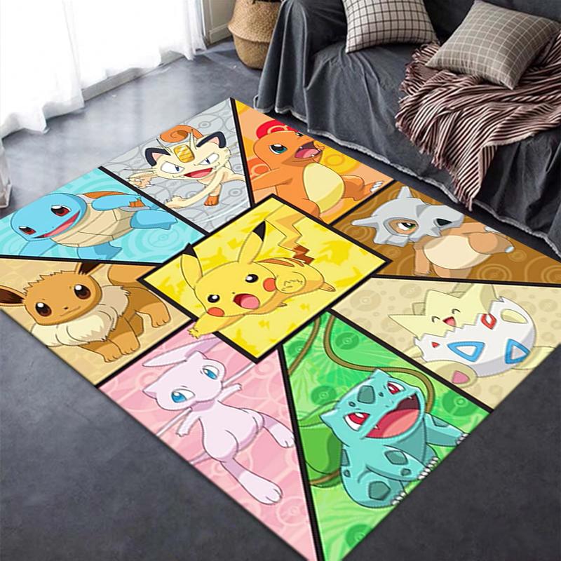 2025 New Pokemon Carpet Rug for Living Room Bedroom Home Sofa Decoration,Kids play Non-slip Floor Mat77