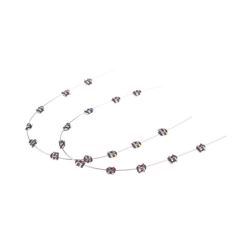 2 Stück Mode Split-Typ Mini Bunte Brackets Fake Zahnspangen Ohne Haken Temporäre Zahndekoration Metallbracket Zahnwerkzeug