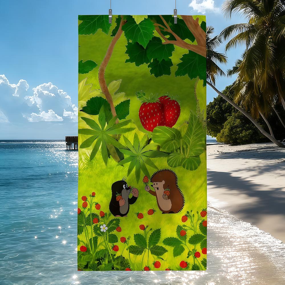 

Cartoon The Little Mole Towel Quick Drying Beach Towels Are Suitable For Swimming Pools Camping Yoga And The Gym W40*H60(CM)