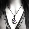Women Gothic Black Moon Necklace Punk Witch Jewelry Vintage Hollow Stone Pendant Choker Fashion Accessorie Gift