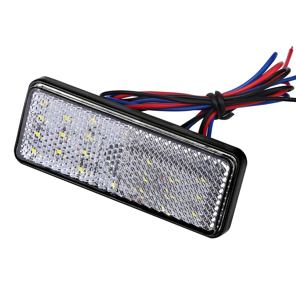 Motorcycle Scooter Moped Rectangle LED Reflector Tail Brake Light Stop Lamp Red