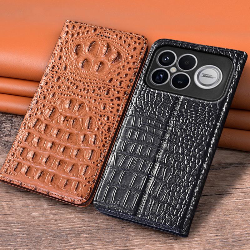Custodia a Flip per XIAOMI POCO F9 Ultra Pro 5G Vera Pelle Copertura Magnetica Pelle di Mucca Artiglio di Coccodrillo 3D Tasca Porta Carte Custodie Portafoglio